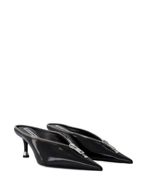 Alexander Wang Akila pointed-toe zip mules - Black - zdjęcie produktu nr 2
