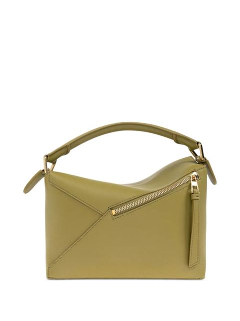 LOEWE small Puzzle leather tote bag - Green