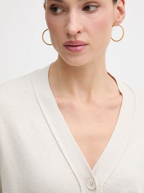 Sisley kardigan z domieszką wełny damski kolor beżowy lekki 1KHTM602P