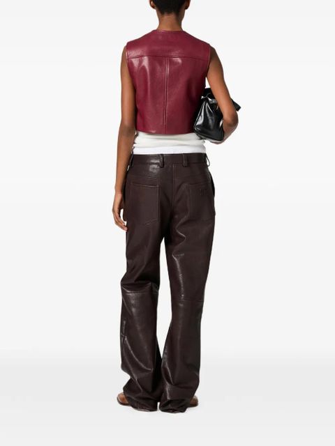 Miu Miu snap-button leather vest - Red