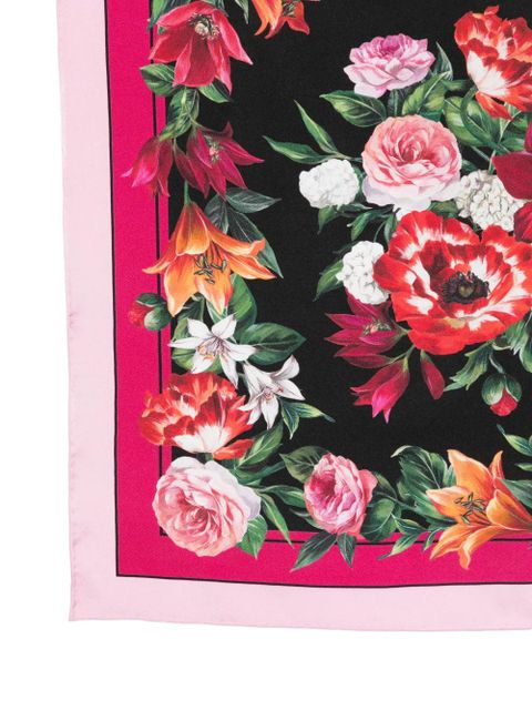 Dolce & Gabbana floral print square scarf - Black - zdjęcie produktu nr 2