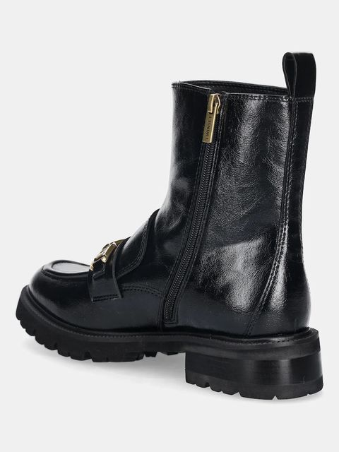 Twinset botki damskie kolor czarny na płaskim obcasie 252TGT082