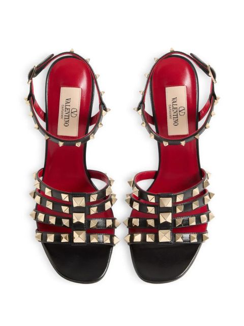 Valentino Garavani Rockstud kidskin sandals 100mm - Black