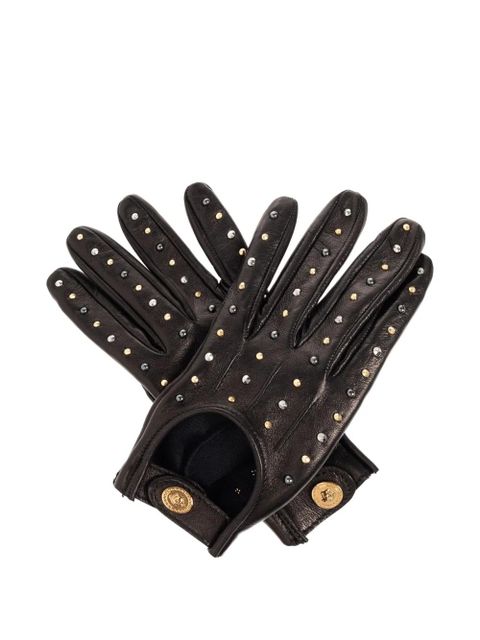 Versace studded leather gloves - Black - zdjęcie produktu nr 2