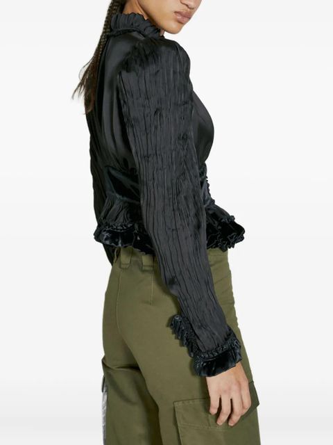 Rabanne ruffle-detail shirt - Black - zdjęcie produktu nr 2