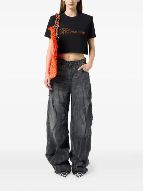 Blumarine logo-print jersey T-shirt - Black - zdjęcie produktu nr 2