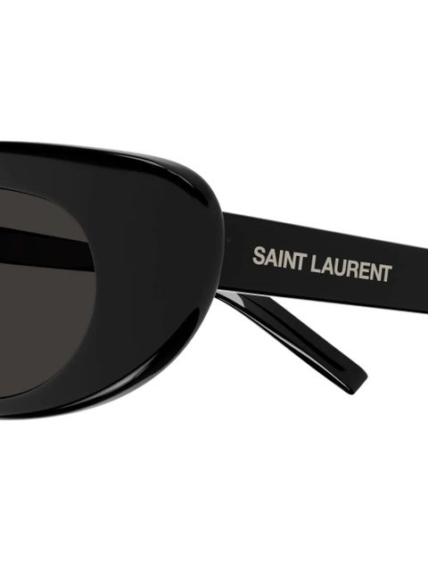Saint Laurent Eyewear oval-frame sunglasses - Black - zdjęcie produktu nr 2