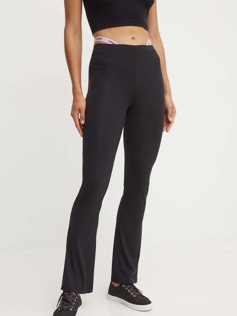 HUGO spodnie lounge kolor czarny dzwony high waist 50518173