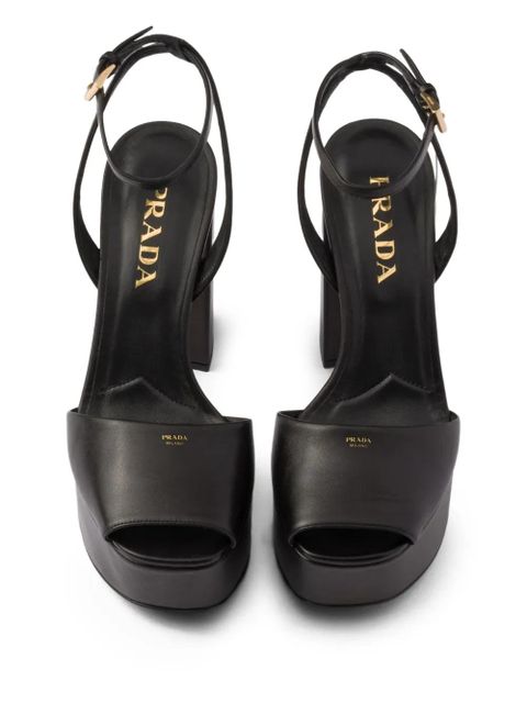 Prada 115mm ankle strap platform sandals - Black