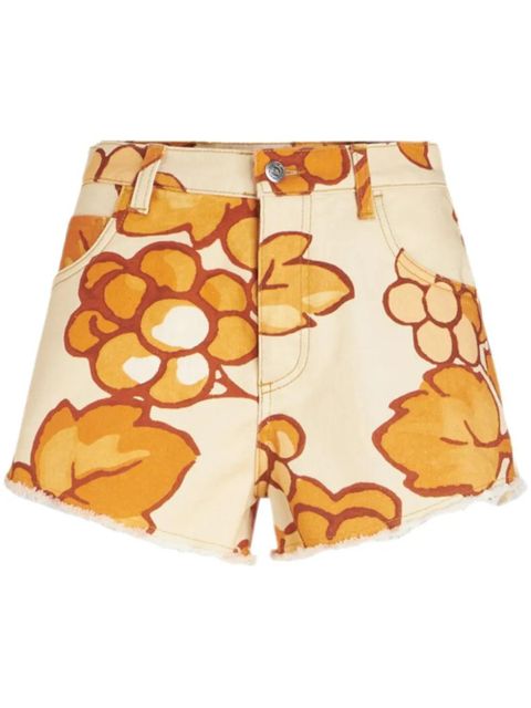 ETRO Berry-print denim shorts - Orange - zdjęcie produktu nr 1