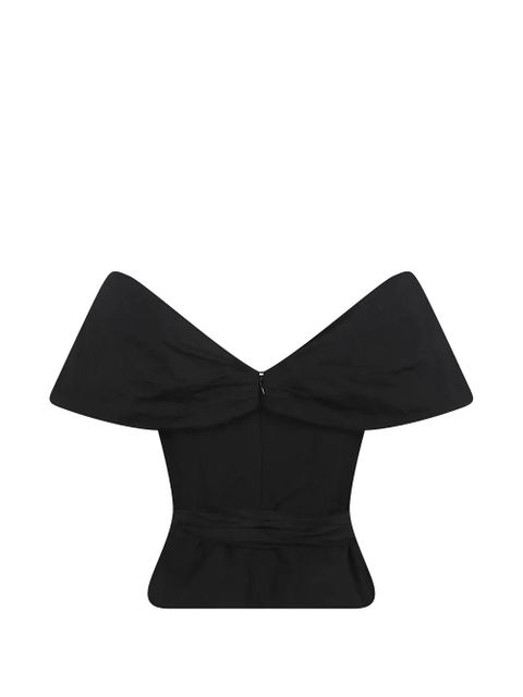 Magda Butrym knotted V-neck top - Black - zdjęcie produktu nr 2