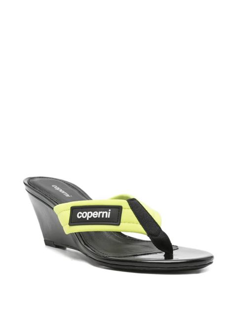 Coperni logo-patch wedge sandals - Green - zdjęcie produktu nr 2
