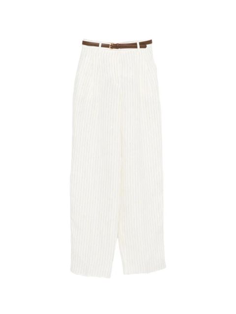 Max Mara Fonte striped belt trousers - Neutrals - zdjęcie produktu nr 1