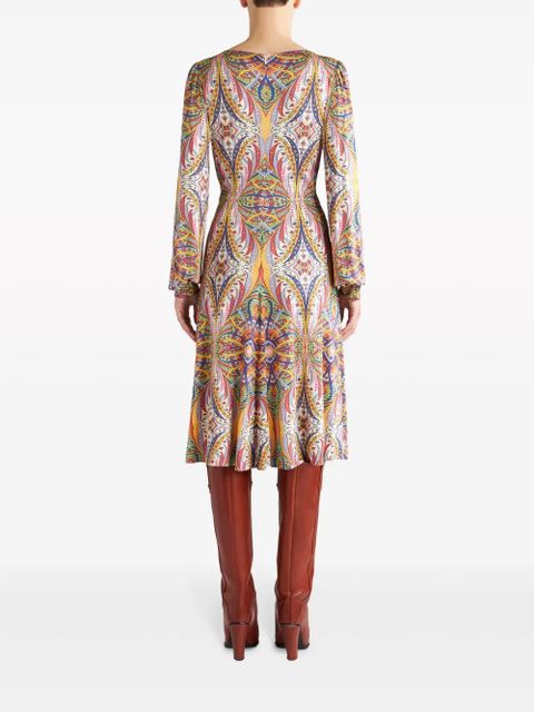 ETRO paisley-print V-neck midi dress - Neutrals