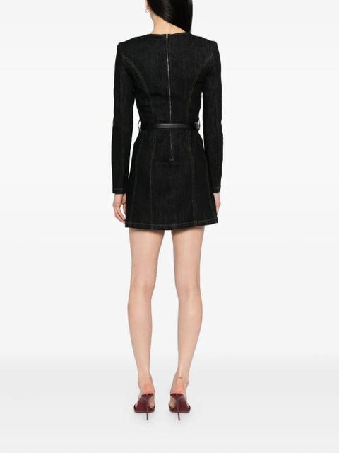 Self-Portrait denim long-sleeves mini dress - Blue - zdjęcie produktu nr 2