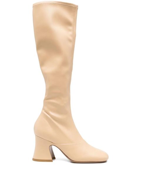 Chloé knee-high block-heel boots - Neutrals - zdjęcie produktu nr 1