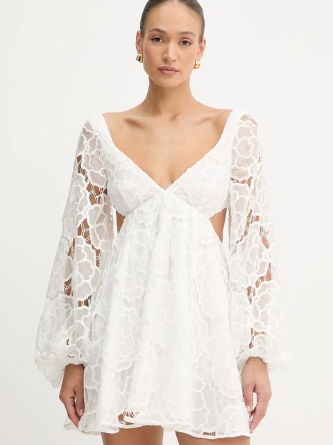 Bardot sukienka bawełniana kolor biały mini rozkloszowana 59858DB1 - zdjęcie produktu nr 1