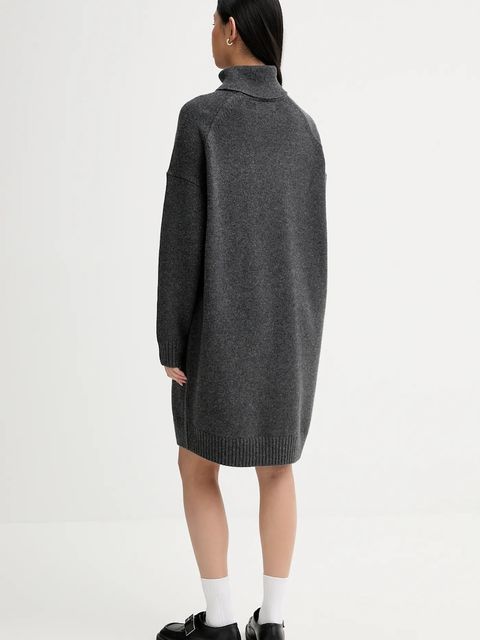 Marc O'Polo sukienka z dodatkiem wełny kolor szary mini prosta 5000007956