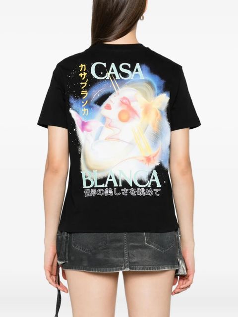 Casablanca logo-print T-shirt - Black