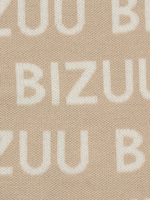 Bizuu szalik z dodatkiem wełny LOGGU damski kolor beżowy wzorzysty LOGGU BEŻOWY - zdjęcie produktu nr 2