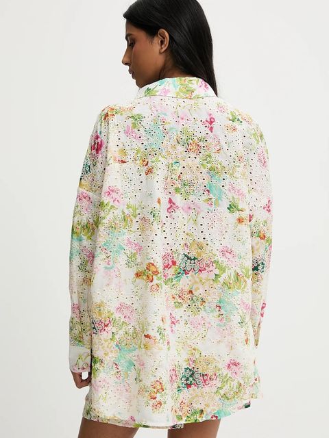 Answear.LAB koszula damska kolor beżowy relaxed z kołnierzykiem klasycznym - zdjęcie produktu nr 2