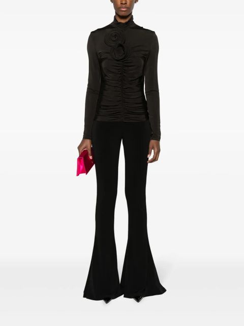 Magda Butrym floral-appliqué ruched top - Black - zdjęcie produktu nr 2