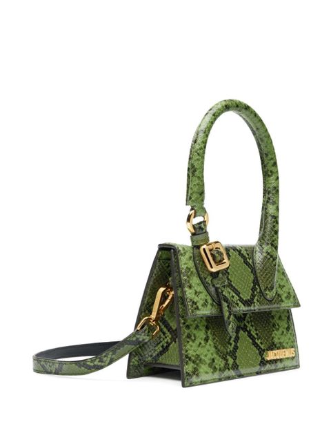 Jacquemus Le Chiquito snakeskin-effect mini bag - Green