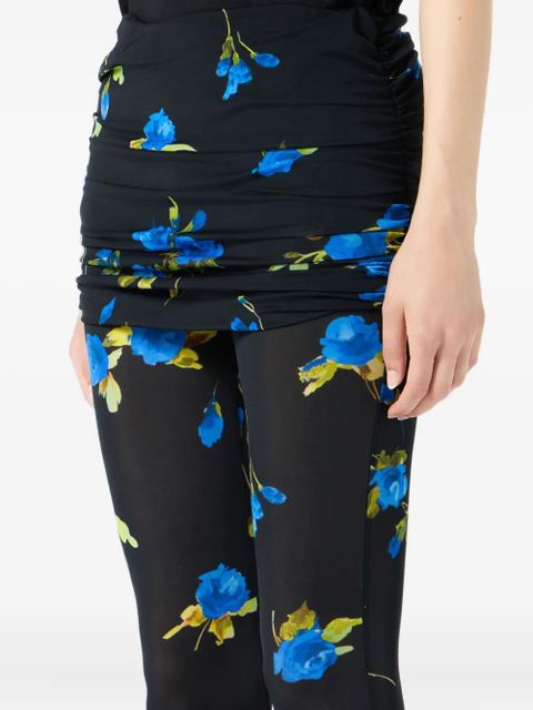 Blumarine floral-print gathered leggings - Blue - zdjęcie produktu nr 2