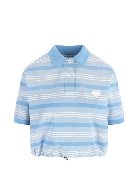 Prada striped logo polo top - Blue - zdjęcie produktu nr 1
