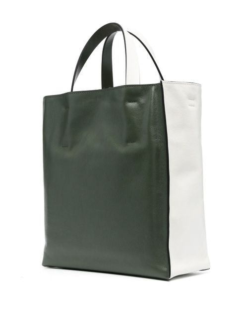 Marni small Museo leather tote bag - White