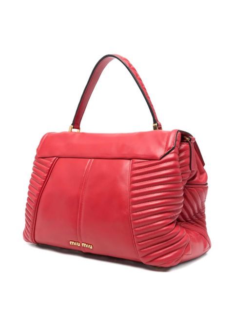 Miu Miu zip-fastening quilted tote bag - Red - zdjęcie produktu nr 2