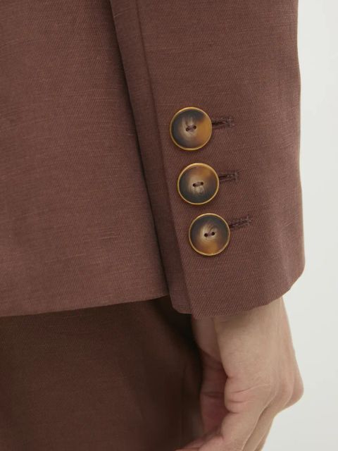 Answear.LAB marynarka taliowana z chustą kolor brązowy jednorzędowa gładka