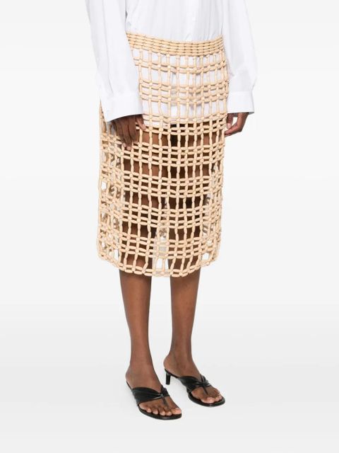 TOTEME beaded grid midi skirt - Neutrals - zdjęcie produktu nr 2