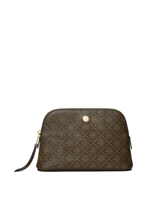Tory Burch monogram coated dome make up bag - Brown - zdjęcie produktu nr 1