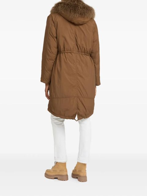 Yves Salomon lambshearling-trimmed parka coat - Brown