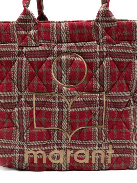 ISABEL MARANT small Yenky Tartan tote bag - Red