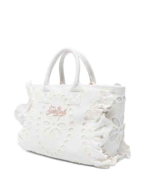 MC2 Saint Barth Colette Volant ruffled broderie-anglaise tote bag - White - zdjęcie produktu nr 2