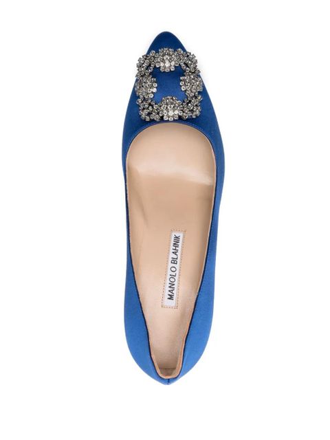 Manolo Blahnik Hangisi 90mm satin pumps - Blue