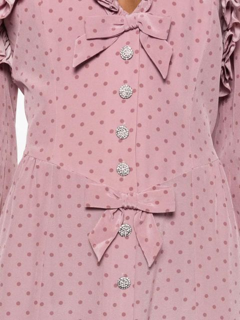 Alessandra Rich polka-dot ruffled midi dress - Pink