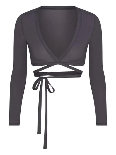 Skims x Nike wrap long-sleeve top - Grey - zdjęcie produktu nr 1