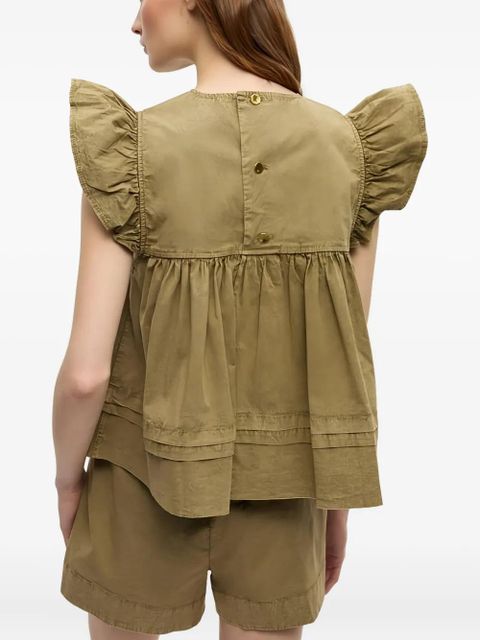 GANNI ruffled top blouse - Green - zdjęcie produktu nr 2