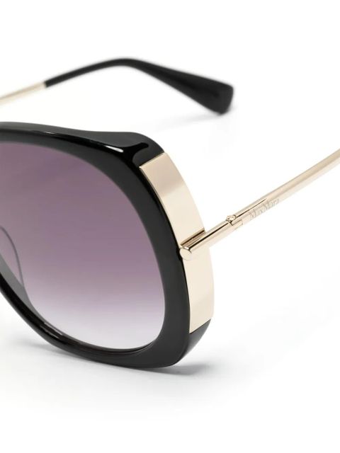 Max Mara Eyewear logo-print oversize-frame sunglasses - Black - zdjęcie produktu nr 2