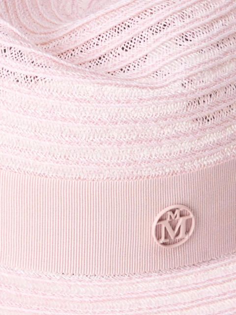 Maison Michel logo-plaque straw hat - Pink - zdjęcie produktu nr 2