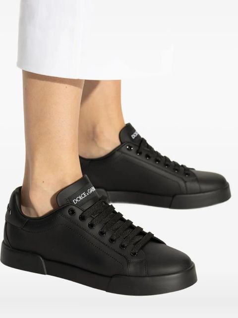 Dolce & Gabbana leather low-top sneakers - Black