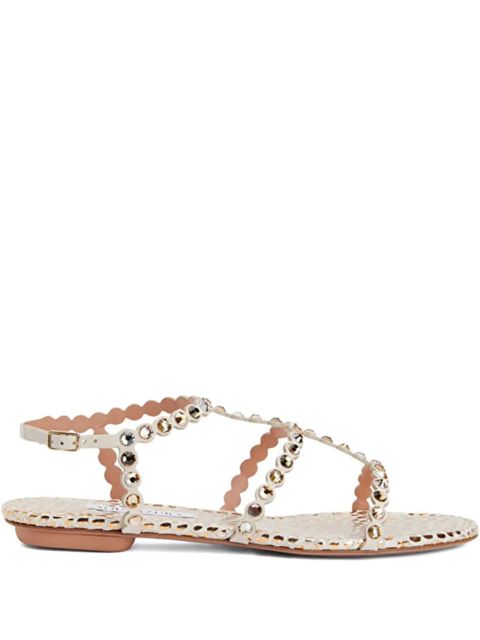 Aquazzura Tequila crystal-embellished sandals - White - zdjęcie produktu nr 1