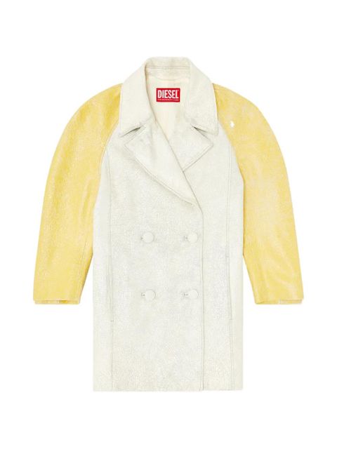 Diesel L-UPIN cocoon-sleeve double-breasted leather jacket - Neutrals - zdjęcie produktu nr 1