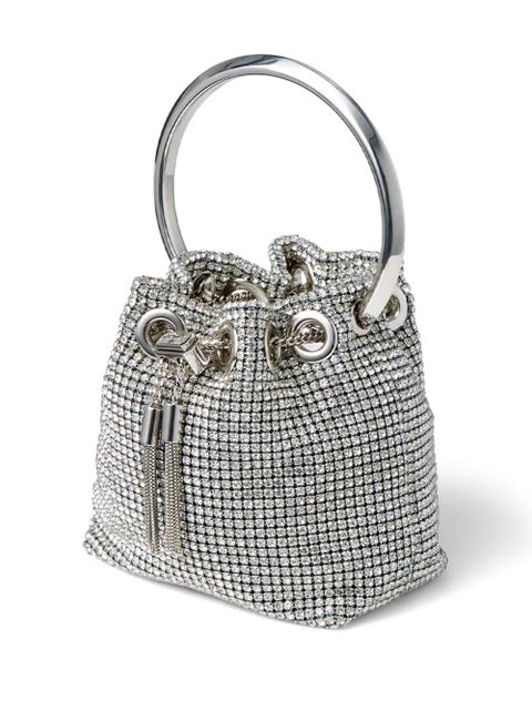 Jimmy Choo Bon Bon crystal-embellished mini bag - Silver