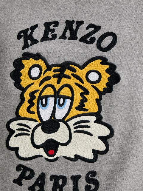 Kenzo bluza bawełniana x Verdy kolor szary z nadrukiem FF58SW2394MF.94