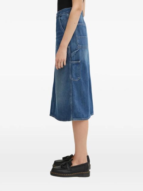 Carhartt WIP front-pockets A-line midi skirt - Blue