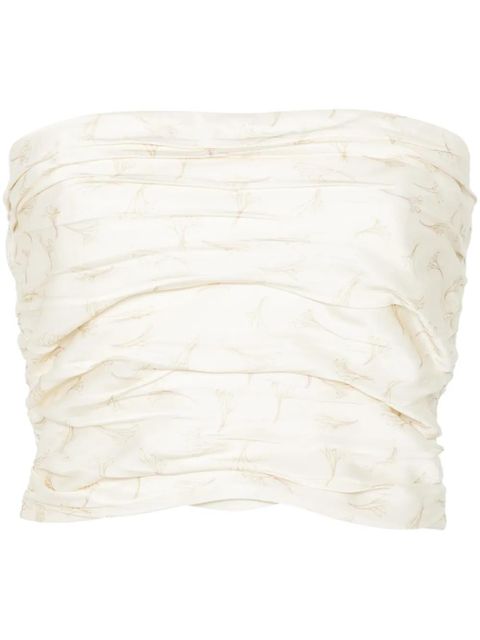 ROTATE BIRGER CHRISTENSEN scarf-detail printed top - Neutrals - zdjęcie produktu nr 1